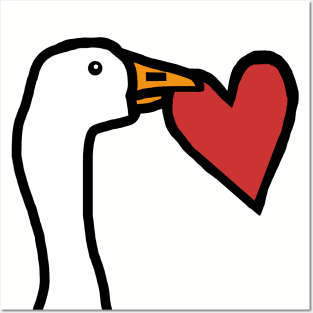 Portrait of a Goose Stealing a Heart on Valentines Day Posters and Art
